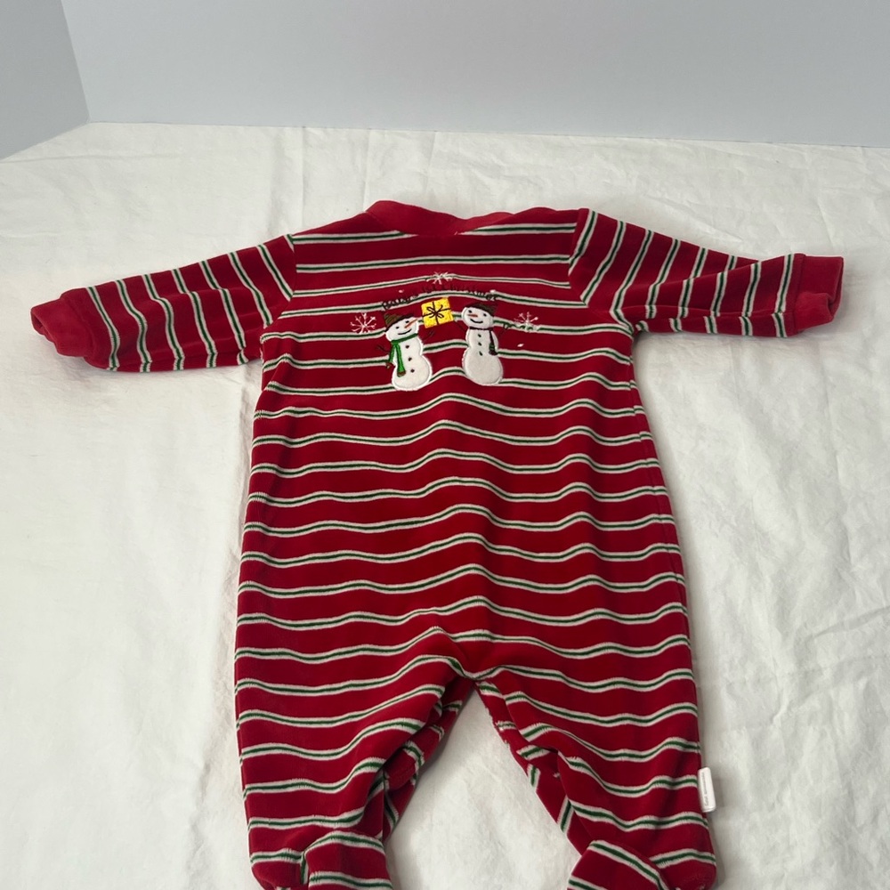 First Moments Baby’s 1st Christmas Sleeper- Newborn 0-3 Months -Red Stripped